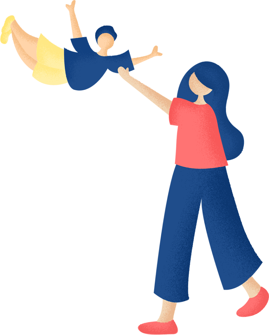 Illustration of mom with her child